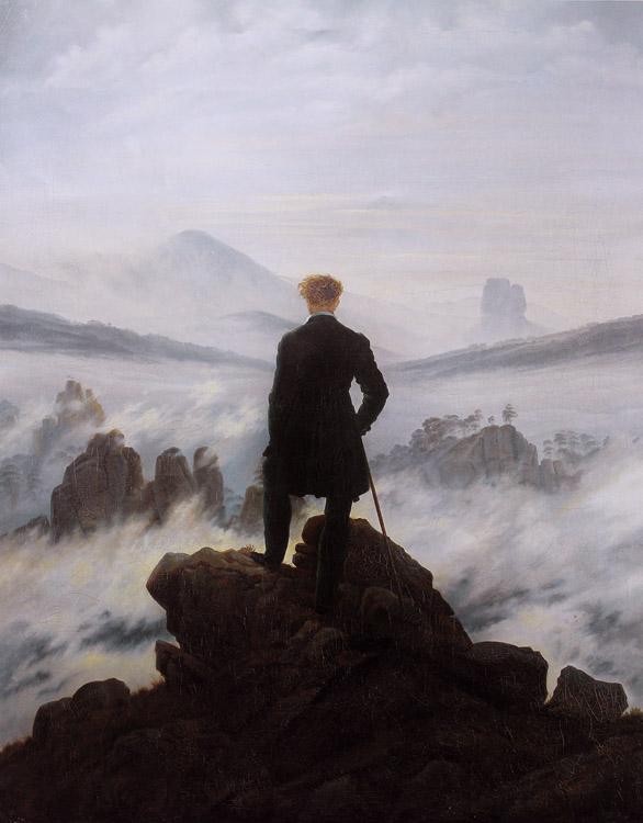 Caspar David Friedrich Wanderer watching a sea of fog (mk09) Germany oil painting art